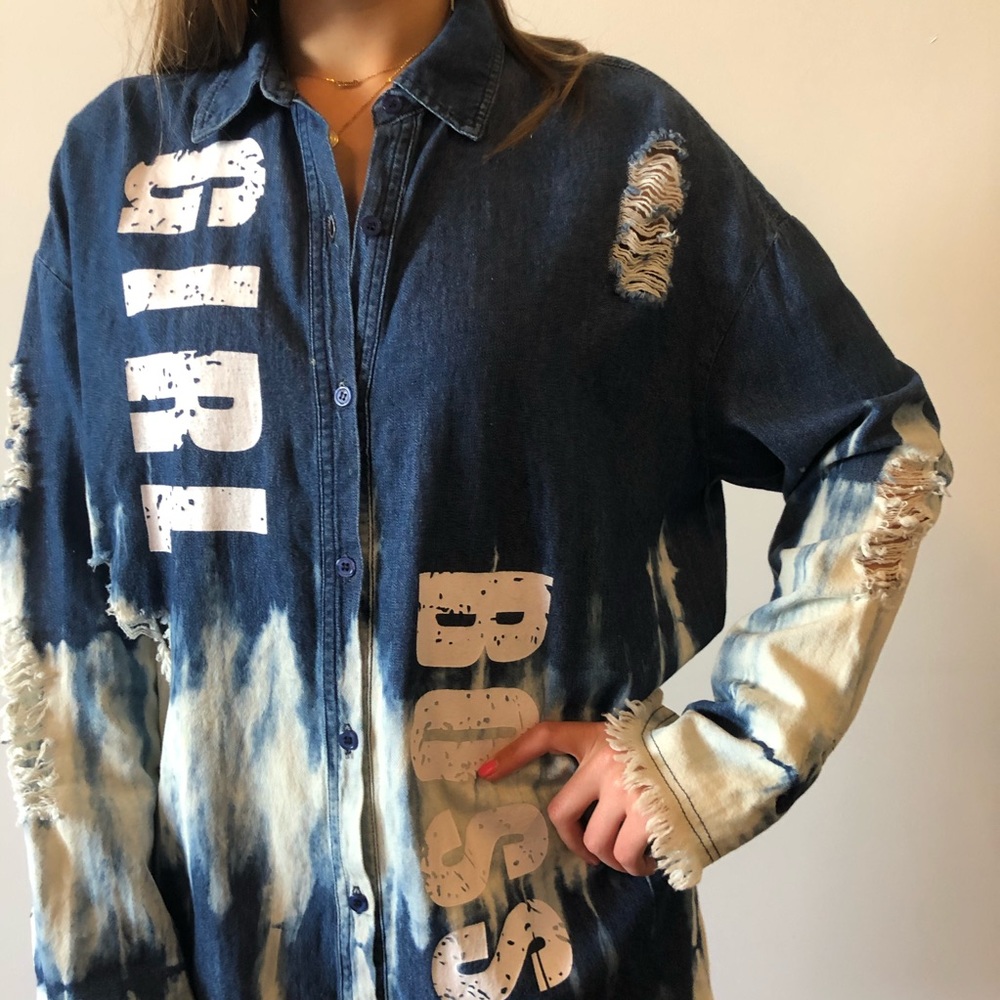 Girl Boss Graphic Shirt Dress